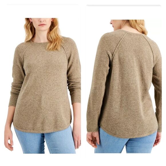 Karen Scott Size Small Light Blue HTHR Curve Hem Pullover Sweater - Picture 2 of 5